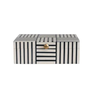 Striped Pattern & Gold Knob Box