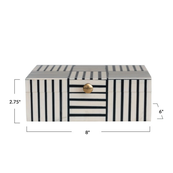 Striped Pattern & Gold Knob Box - Image 2