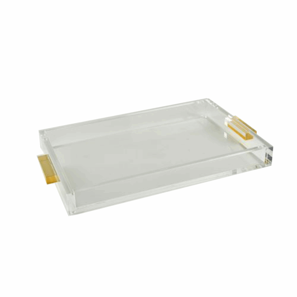 Clear Tray w/ Gold Handles